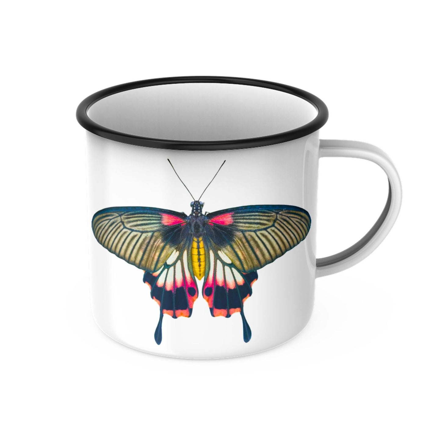 butterfly metal mug
