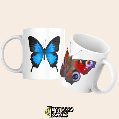 mug en céramique avec papillons